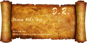 Dusa Réka névjegykártya